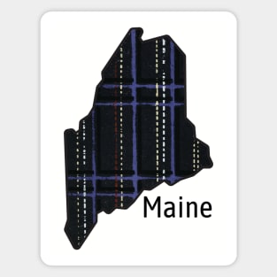 Maine State in Urban Plaid Magnet